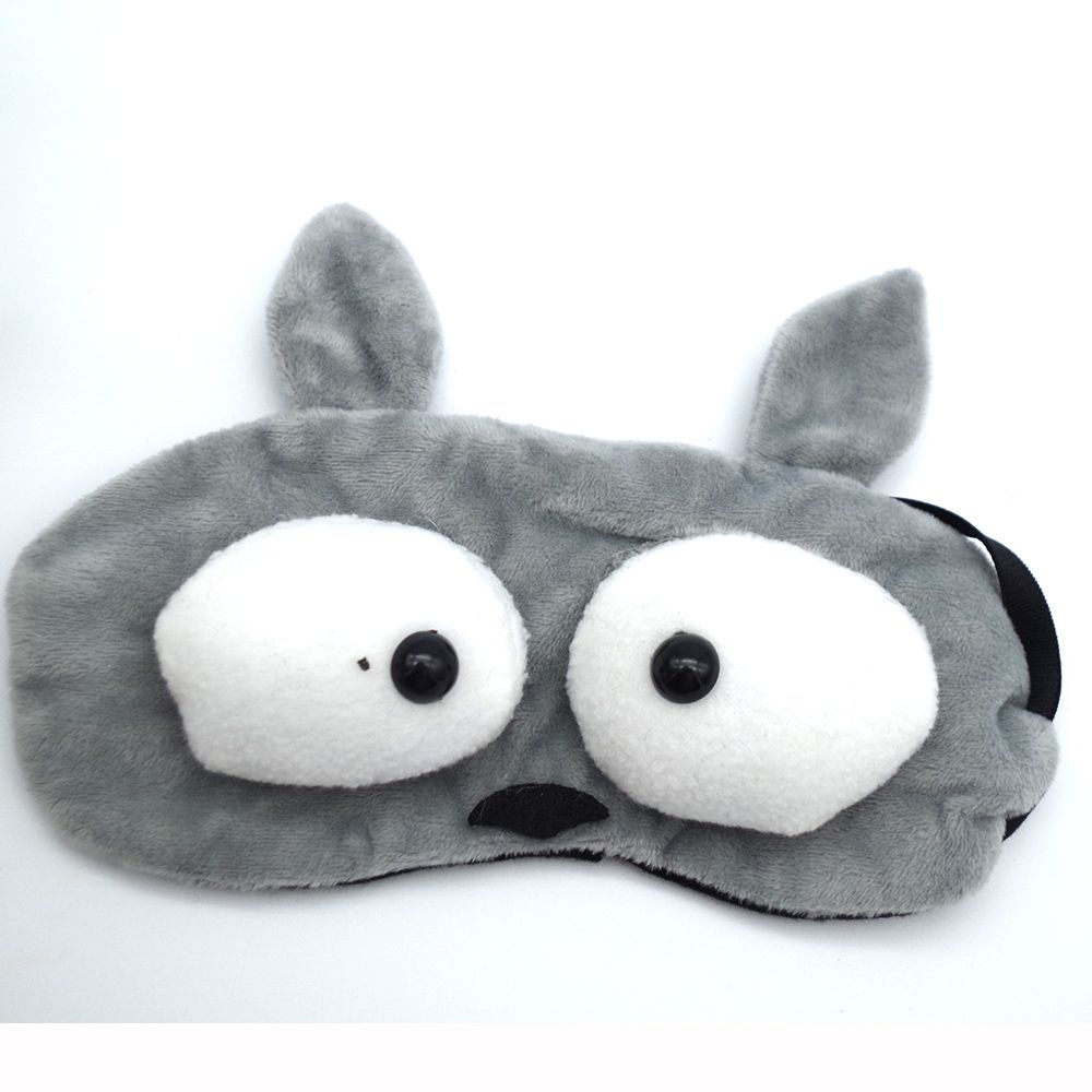 1PC lindo animales antifaz para dormir antifaz acolchado opaco franela máscara de dormir Resto de relajarse ayuda para dormir venda cubierta ojo Pat: Grey
