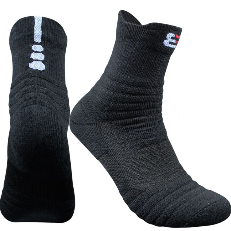 Men Outdoor Sports Elite Basketball Socks Men Cycling Socks Compression Socks Cotton Towel Bottom Men's Socks: Style 1