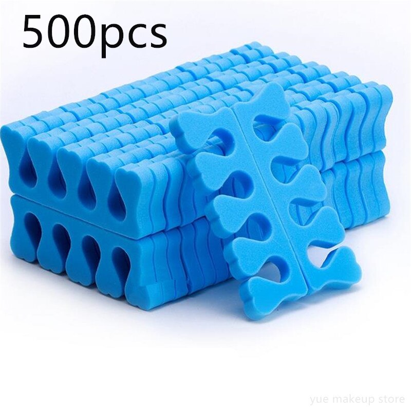 100/200/500pcs Soft Foam Pedicure Toe Separators Nail Art Finger Separators Toe Stretcher For Toe & Finger 20#: 500pcs blue