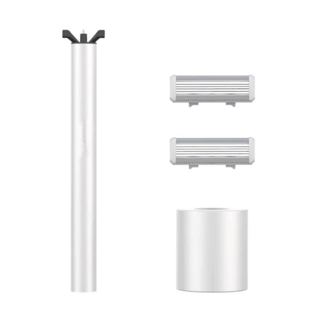 Manual Safety Razor Head Vibration IPX7 Waterproof Electric Men's Shave Razor Blade Vibration Manual Shaver For: 2 blades set
