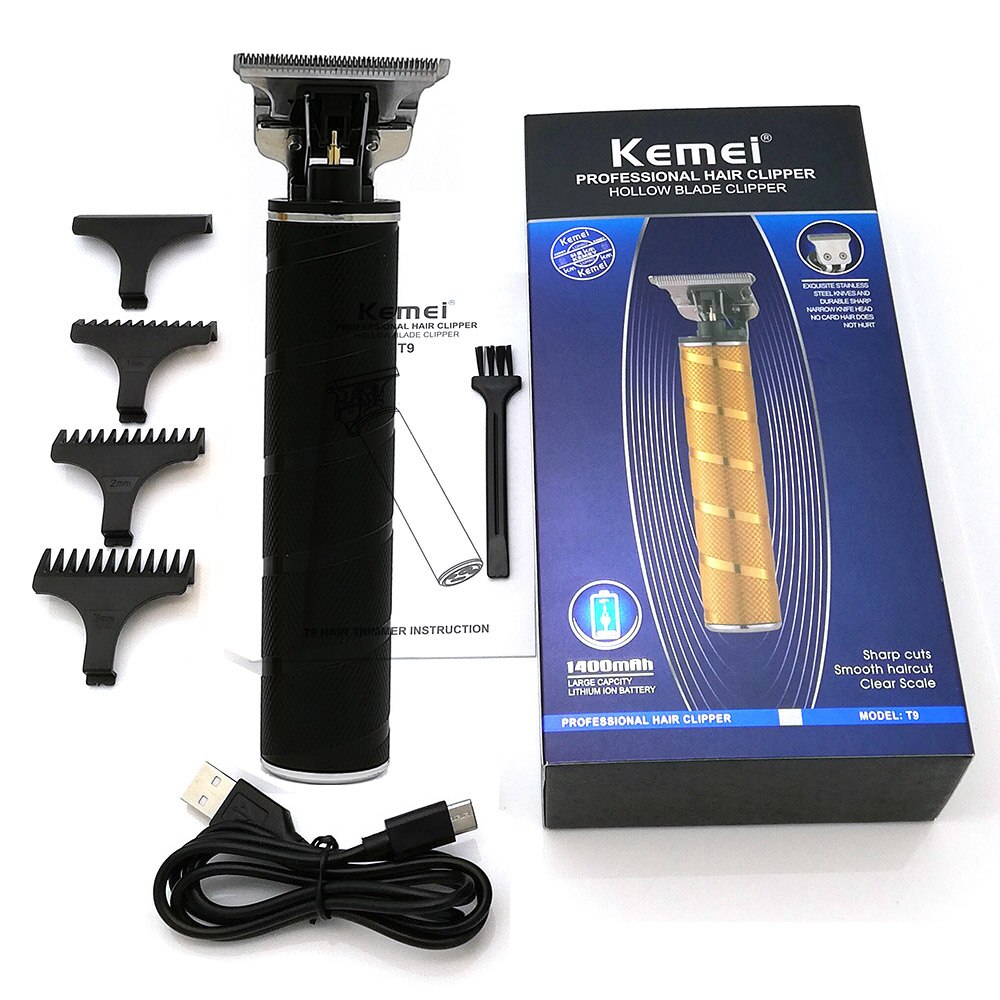 KM-T9/2026/1974 T Outliner mower KEMEI rasoir électrique Rechargeable tondeuse à barbe électrique Machine à raser pour hommes barbe rasoir humide-sec double usage lavable KM-T9: KM-T9 B