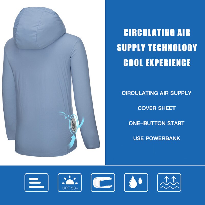 Airconditioning, visjack, usb-koelkast, geconditioneerde ventilator, hoge temperatuur buitenkleding, beschermende kleding tegen de zon