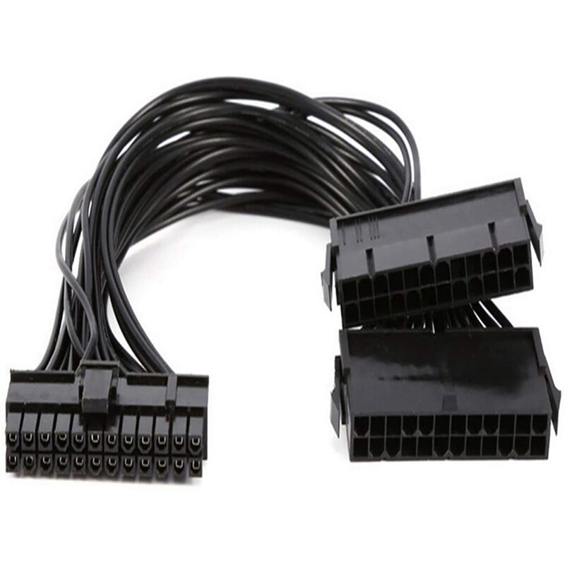 24Pin Voeding Synchro Man-vrouw Atx 30Cm 24 Pin Dual Psu Verlengkabel Voor Computer Adapter/mijnbouw, 2Pcs