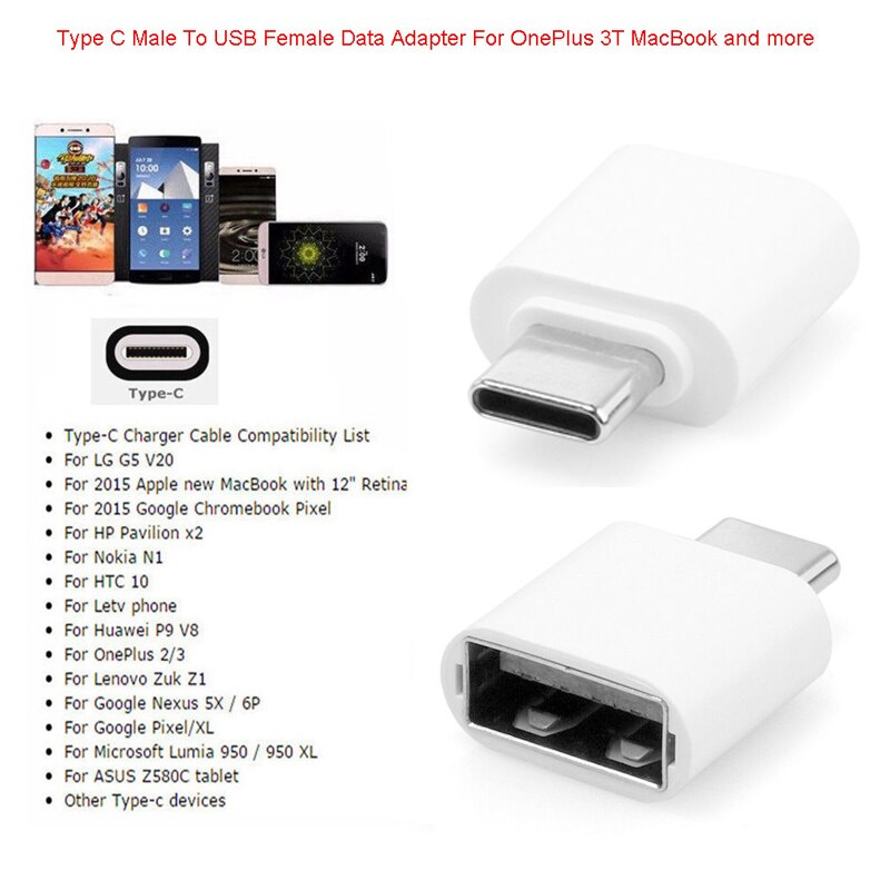 Aliter USB-C Type C Usb 3.1 Male Naar Usb Vrouwelijke Otg Data Adapter Voor Oneplus 3T Macbook