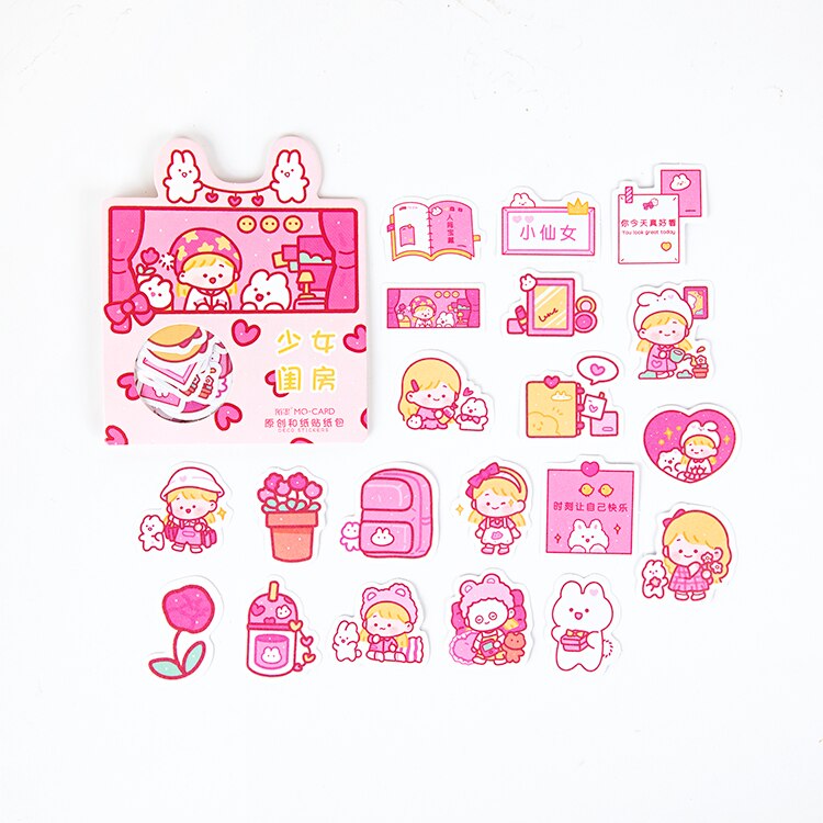 40 stuks/pak konijnengroep briefpapier stickers afdichtingslabel reissticker scrapbook dagboek planner albums decoraties doe-het-zelf: D