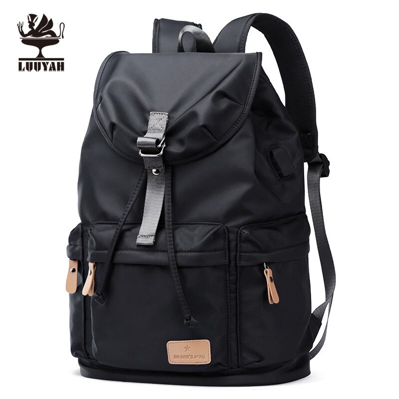 Männliche Große Kapazität Reise lässig Rucksäcke Männer Schule Taschen Jahrgang Wasserdicht Schwarz Rucksack Tasche Hochschule Daypack