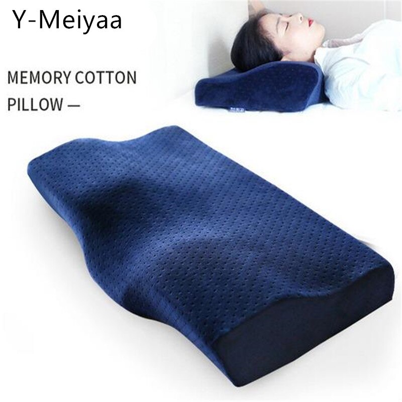 1PC Memory Foam Pillow Neck Protection Slow Rebound Memory Foam Butterfly Shaped Pillow Health Cervical Neck 20#