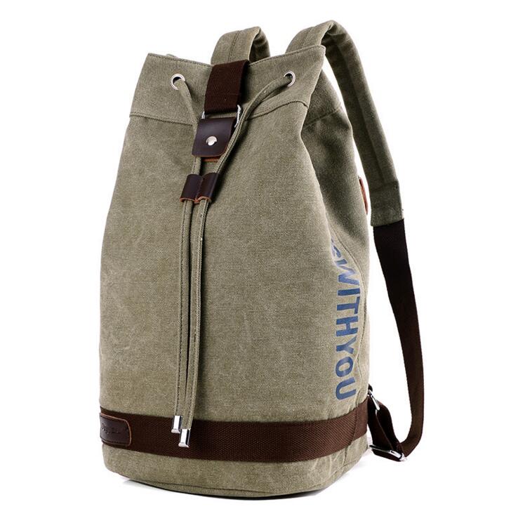 X-online-mochila de viaje de lona para hombre, bolso escolar para estudiantes, , 032017: Verde militar