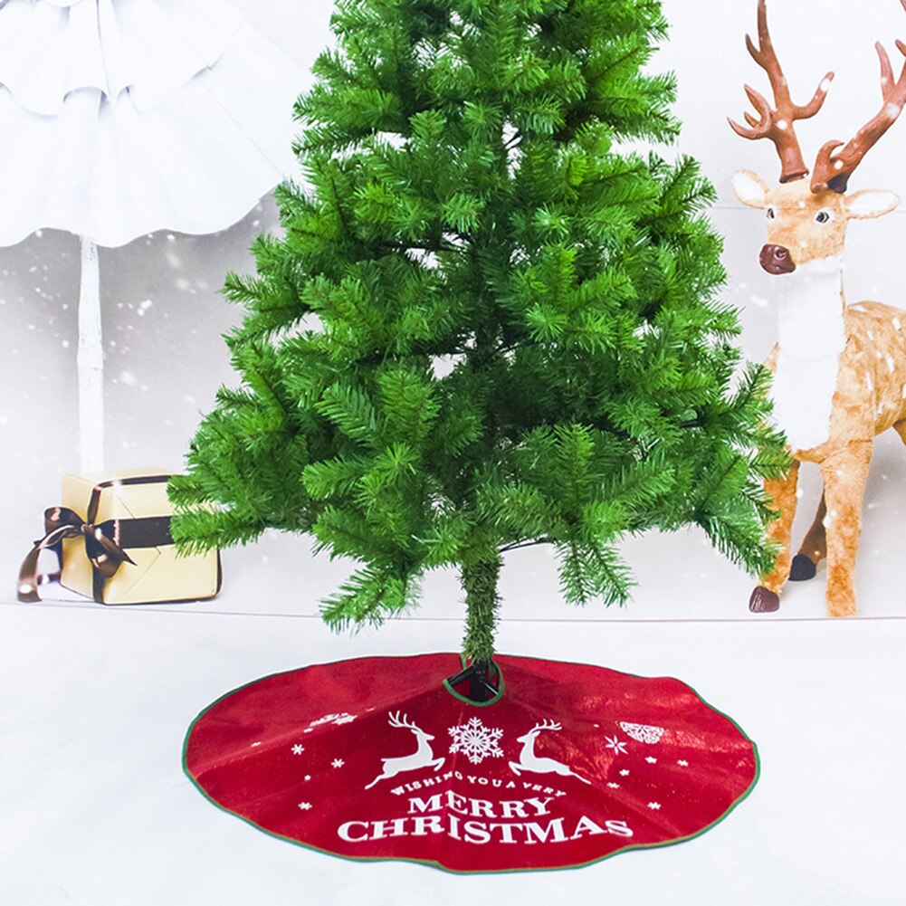 90cm Christmas Tree Skirt Cloth Santa ClausBase Tree Apron Festive Xmas Party Props Christmas Decorations for Tree