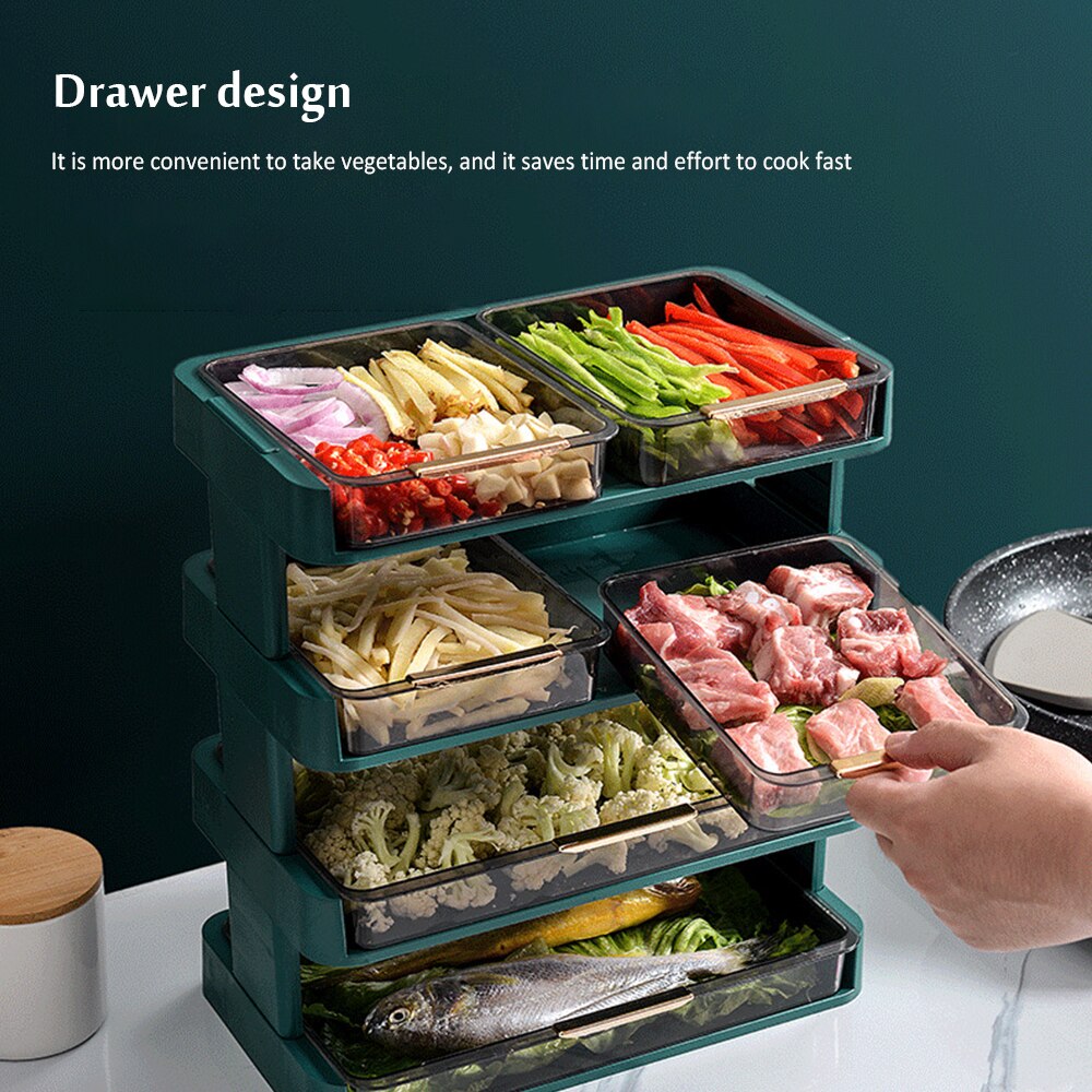 Kitchen Food Tray Cooking Plates 3/4 Layer Multi-Function Family Gathering Preparation Plat Transpar Pot Side Dish Rack