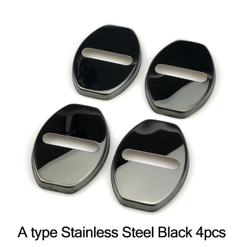 Car Door Lock Cover for Phaeton Phideon Variant Touran Beetle T-Cross T-Roc Atlas Amarok Tarok MOIA CARAVELLE MULTIVAN: A type Steel Black