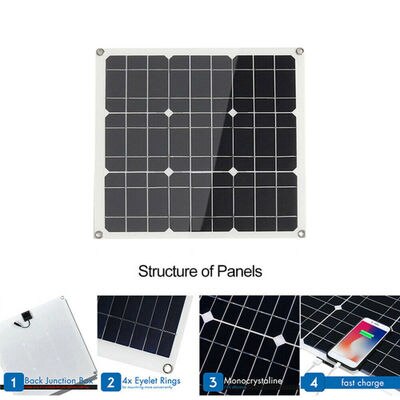Portable 200 Watt 200W Solar Panel Set Dual-USB with LCD Solar Controller 12V Folding Outdoor Mobile Power Battery Charger