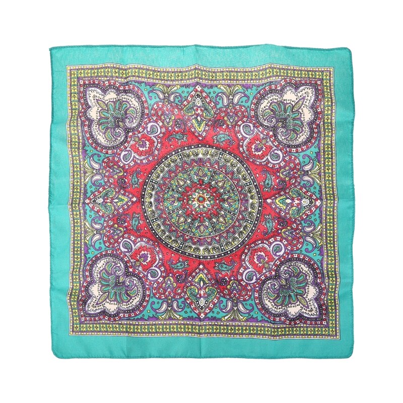 Pañuelo de estilo étnico para hombre y mujer, pañuelo cuadrado con estampado Floral, colorido brillante, estilo Punk, Hip Hop, ciclismo y baile: 1