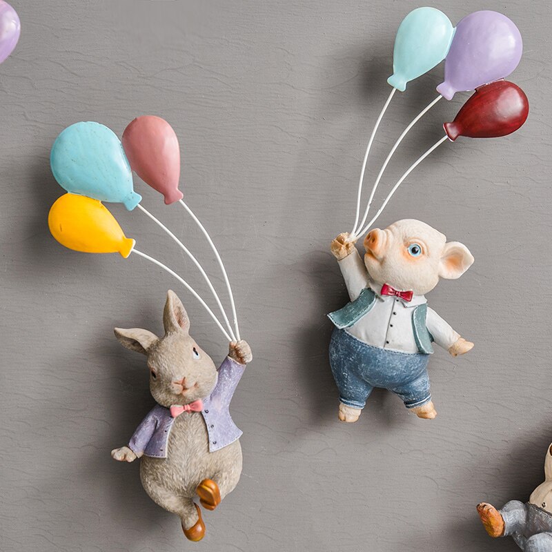 Nordisk heminredning djur ballong sovrum dekor stor harts hantverk vägghängande 3d giraff ballong piggy kanin räv