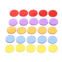 50 stykke lomme mini poker chips lille skive plast gennemsigtig farve poker chips runde bingo chips