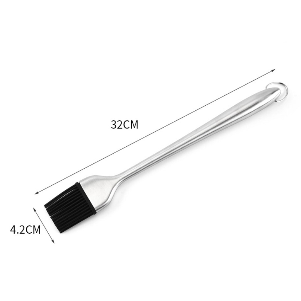 Stainless Steel BBQ Grill Brush With Scraper - Long Handle Grill Cleaning Tool For Outdoor Cooking