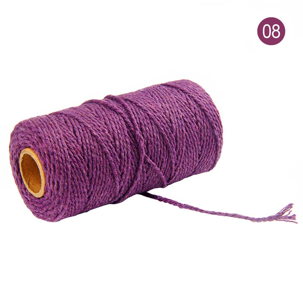 Cordon de ficelle en macramé coton naturel | Cordon en corde naturelle de coton 2MM/100M, décoration artisanale, cordon de ficelle en coton de boulanger suspendu à la main: 08