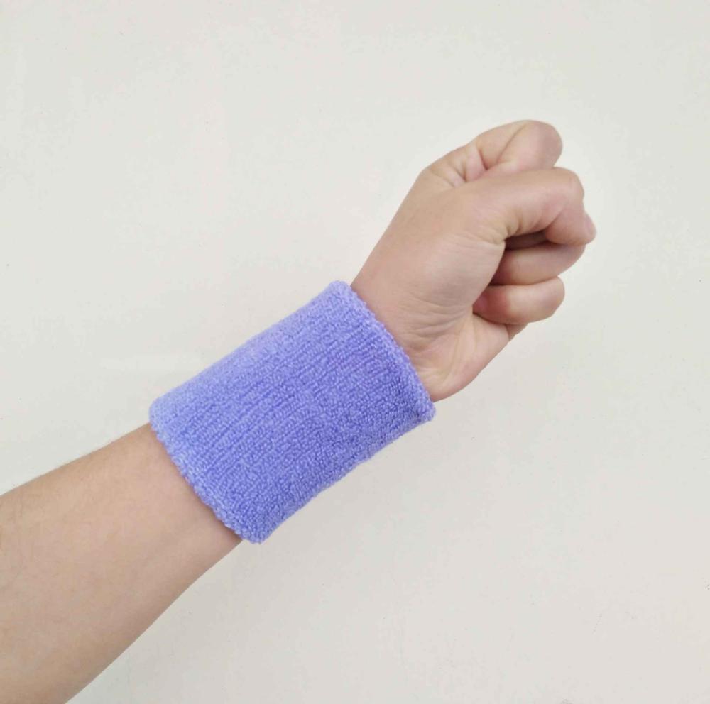 1pc Wristbands Sport Sweatband Hand Band Sweat Wrist Support Brace Wraps Guards For Gym Volleyball Basketball Teennis: violet / 80X80MM