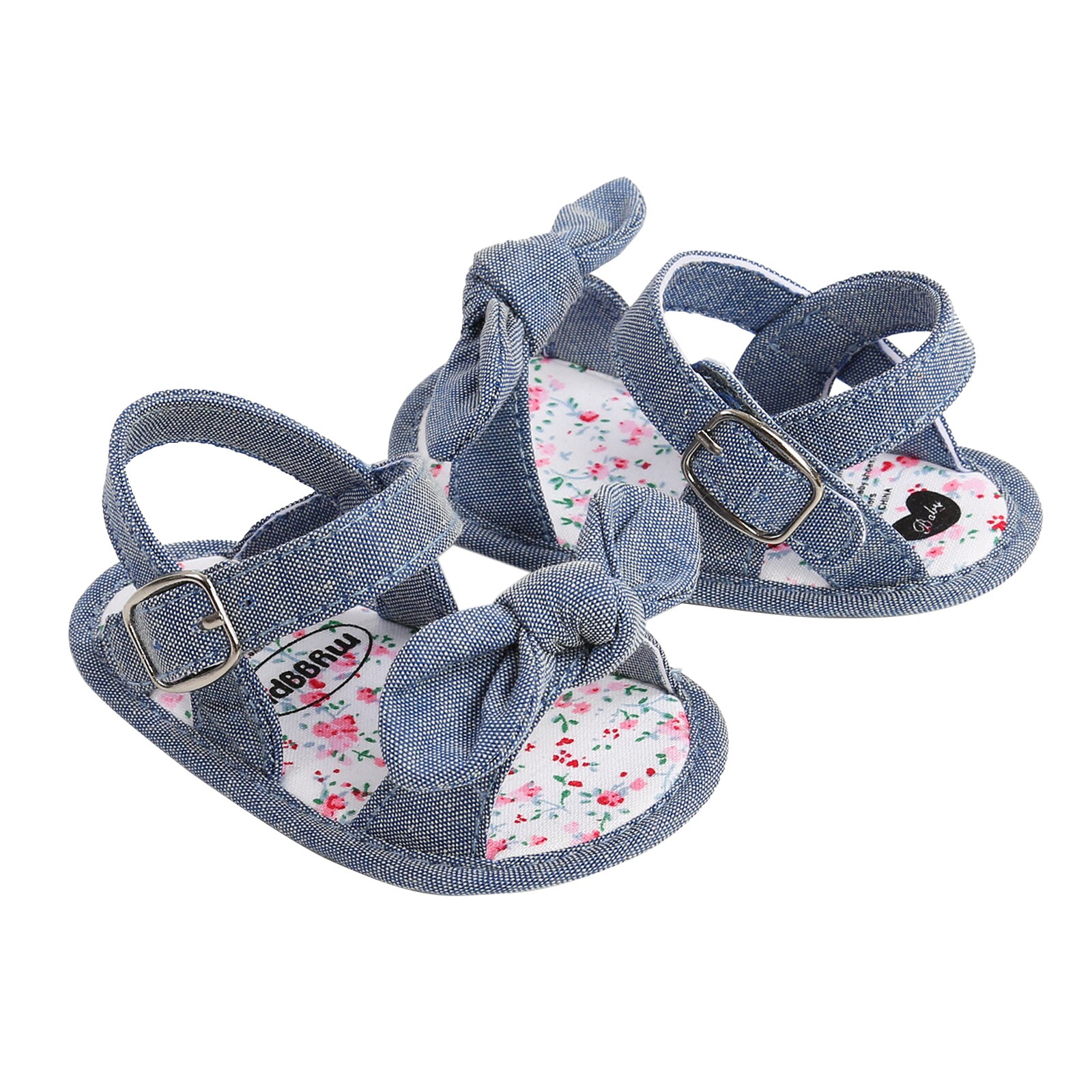 Sommer Infant Anti-slip Flache Schuhe Einfarbig Bownot Weiche Sohle Sandalen für Baby Mädchen