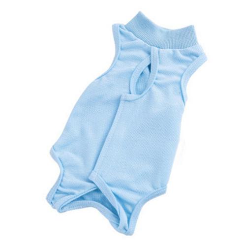 Pet Cat Recovery Weaning Suit Breathable Elastic Vest Wound Protection Clothes Anti-mite Soft Cat Weaning Suit: M Blue