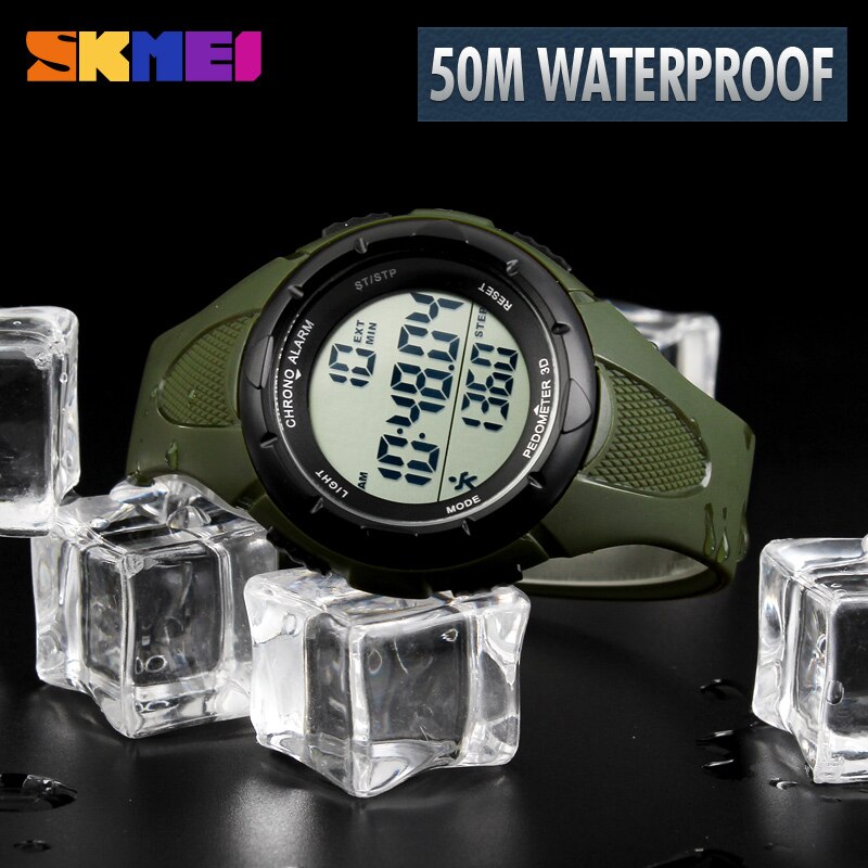 SKMEI Running Sport Horloges Vrouwen Stappenteller LED Digitale Horloges 50M Waterdicht Alarm Kalender Horloges 1108