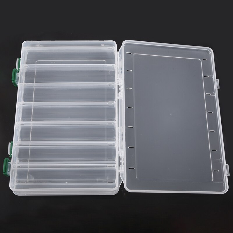 27*18*4.7Cm Visgerei Dubbelzijdig Plastic Vissen Lokken Box 14 Compartimenten