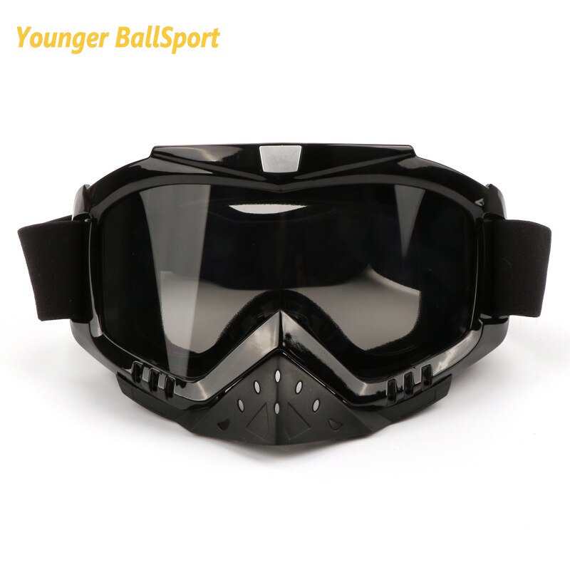 Motorcycle Protective Gears Flexible Cross Helmet Face Mask Motocross Goggles ATV Dirt Bike UTV Eyewear Gear Glasses Ski goggles: black-gray