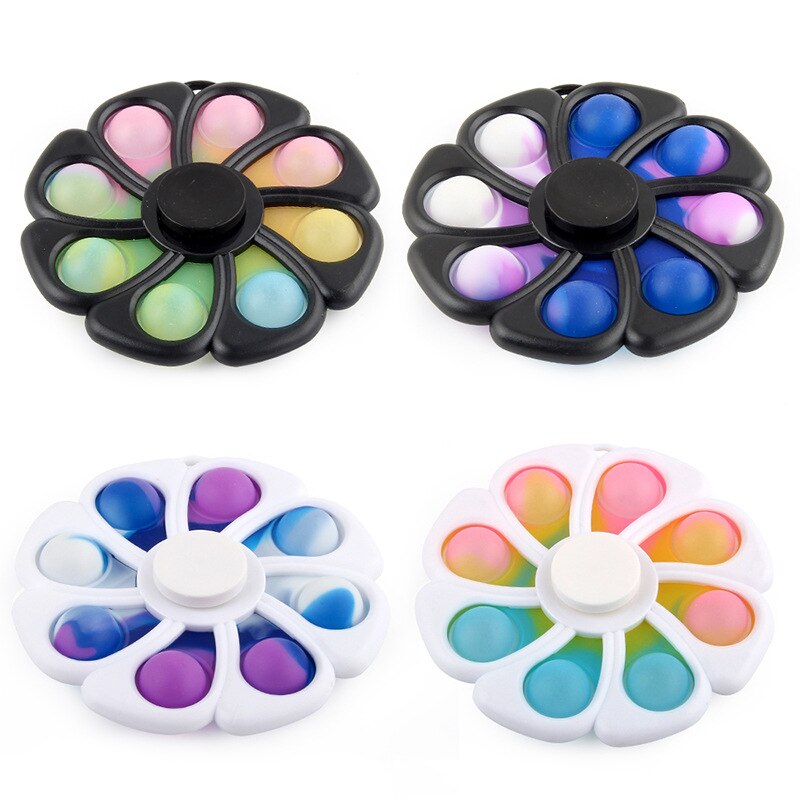 Spinner Simple Dimple Novelty 5 Sided Finger Spinner Toy Flip Sensory Office Desk Toy Stress Releas