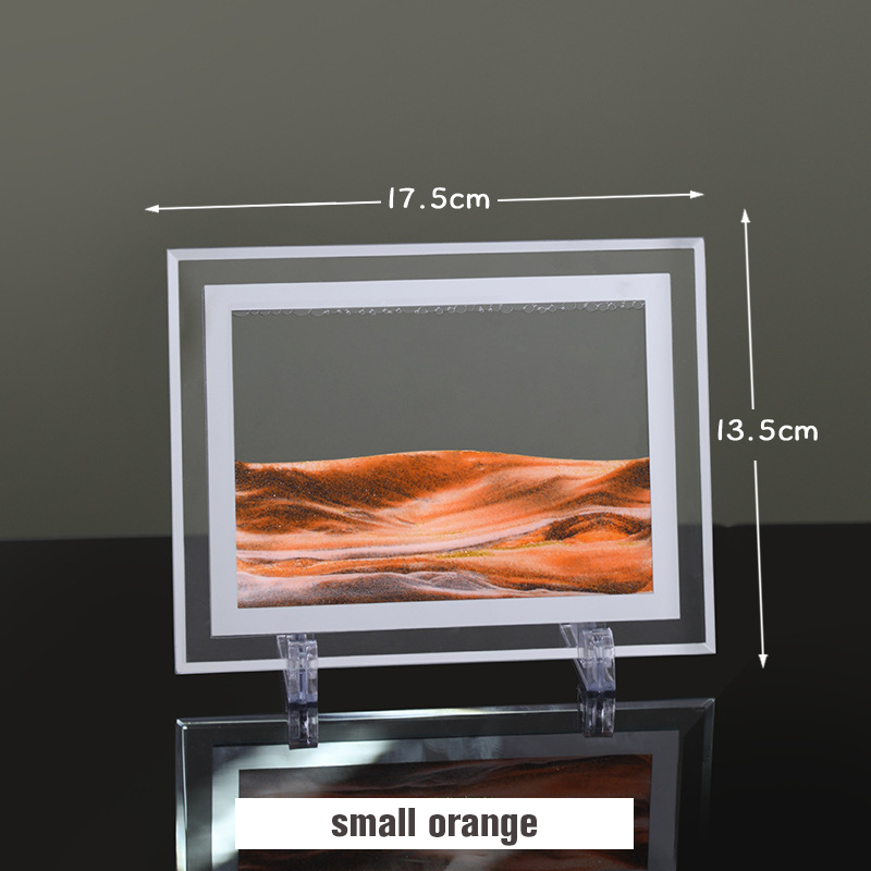 Sablier rotatif 3D avec paysage de sable profond, peinture de sable mouvant, décoration de bureau pour la maison,