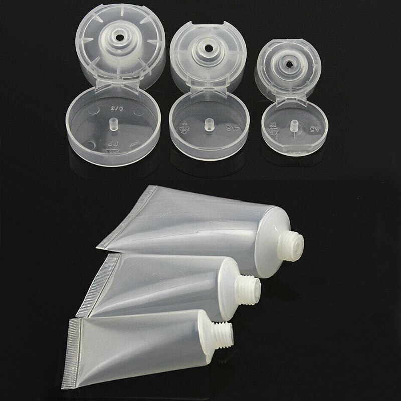 5pcs 15/20/30/50/100 ml Empty Portable Cosmetic Tube Squeeze Facial Cream Container Flip cap Lotion Travel Bottle Pot Gel Box