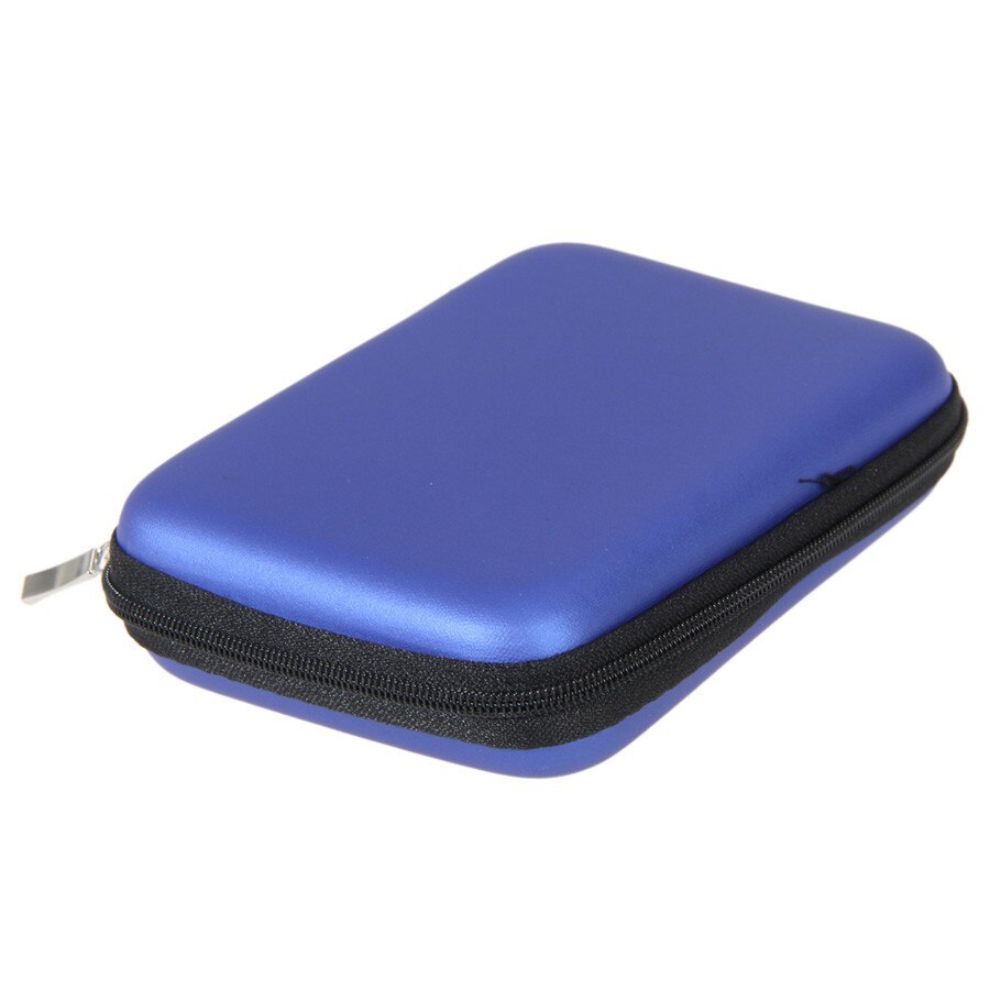 External Storage USB Hard Drive Disk HDD Carry Case Cover Cable Multifunction Earphone Pouch Bag For PC Laptop Portable 2.5&quot;: Blue