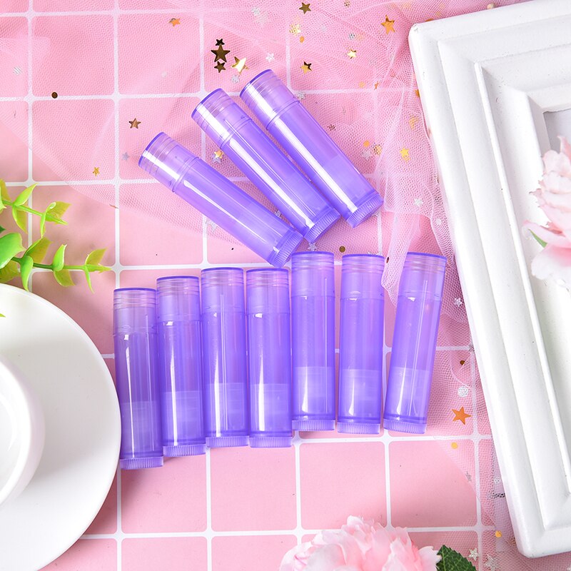 10 Stks/partij 5G Lipstick Buizen Snoep Kleuren Lip Tubes Containers Transparant Lege Plastic Lippenbalsem Buizen Lippenstift Case