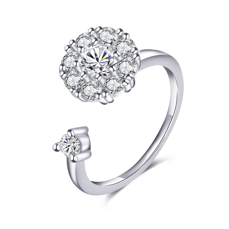 Vinger Spinner Ringen Fidget Angst Ring Voor Vrouwen Zonnebloem Verlichten Angst Ringen Draaien Anti Stress Ring Speelgoed Voor Meisje Vrouwen: F