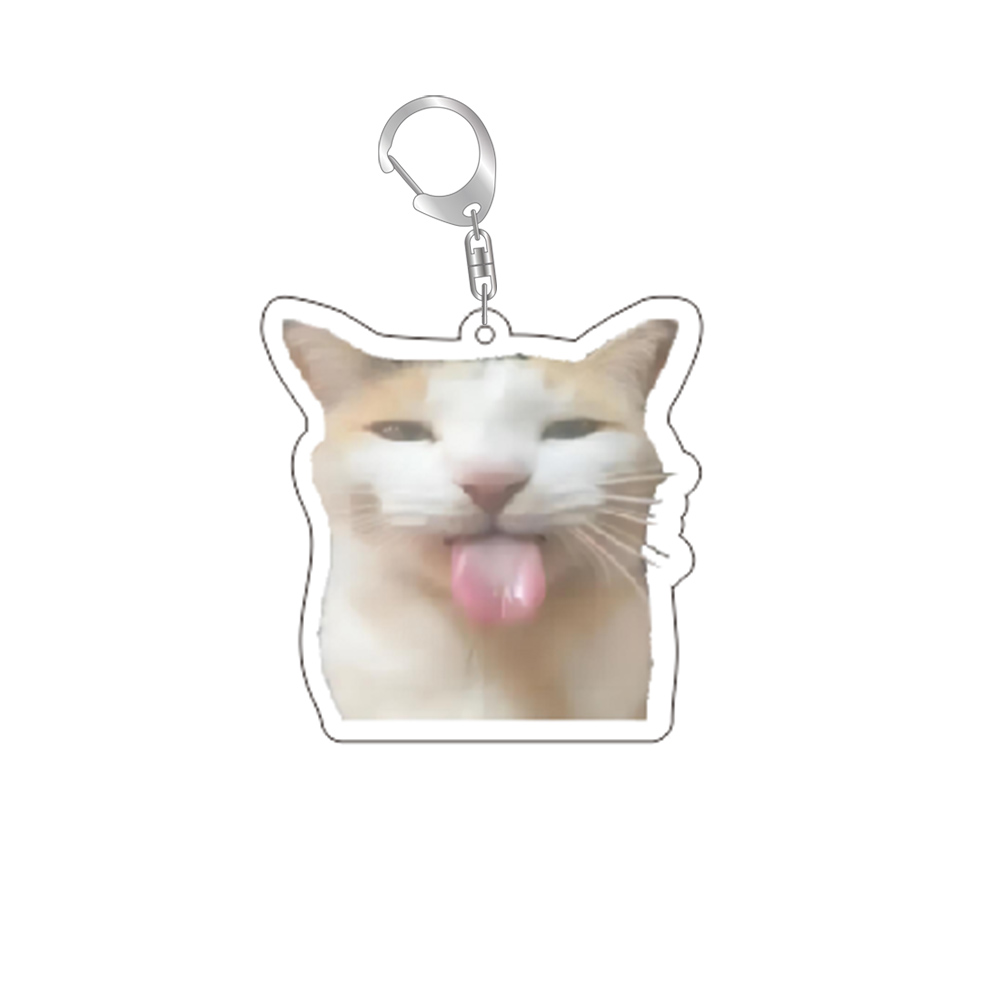 gato meme série chaveiro estudante saco cordão feminino saco pingente chaveiro coisas bonitos barato para melhores amigos: Rojo