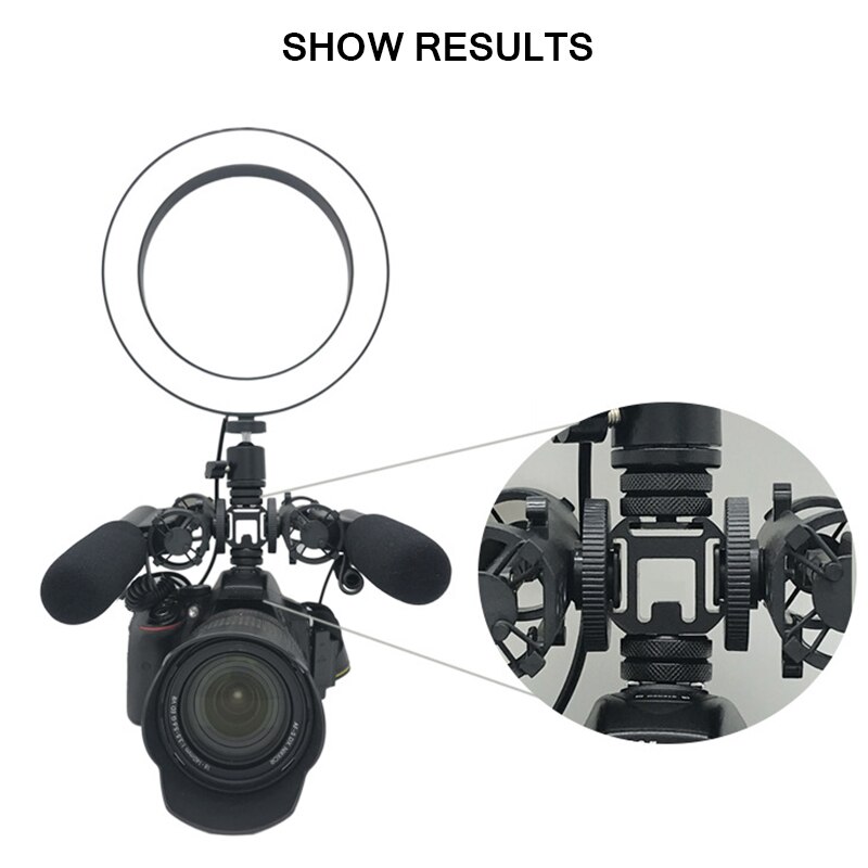 Portable On-Camera Mount Adapter Extend Port DSLR Camera Microphone Monitor LED Video Light Base
