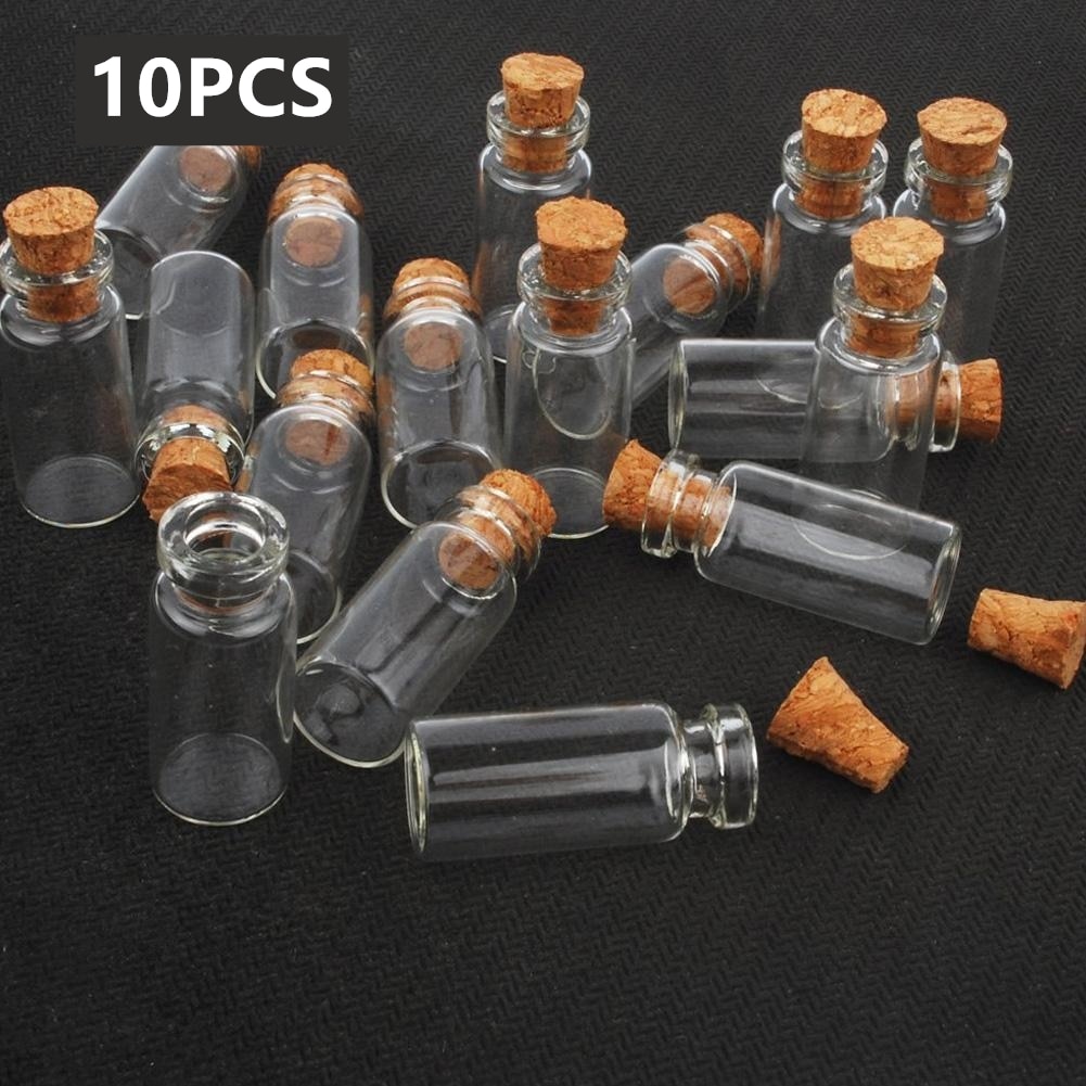 10Pcs Mini Kleine Glazen Flessen 24X12Mm Met Helder Kurk Potten Tiny Gunst Containers Sieraden Opslag