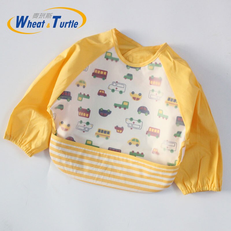 Bavaglini Cute Baby Manica Lunga Impermeabile Bambini Grembiule Grembiule di Alimentazione Grembiule Bavaglino Burp Vestiti Morbido Mangiare Bambino Baberos Bavoir Abbigliamento