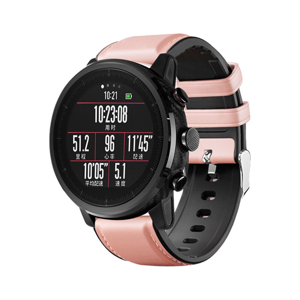 Silikon Leder Uhr Strap Für Huawei Uhr GT GT2 Weiche Uhr Band Strap Für Huawei Ehre Magie Samsung Galaxy Uhr 46mm: Pink