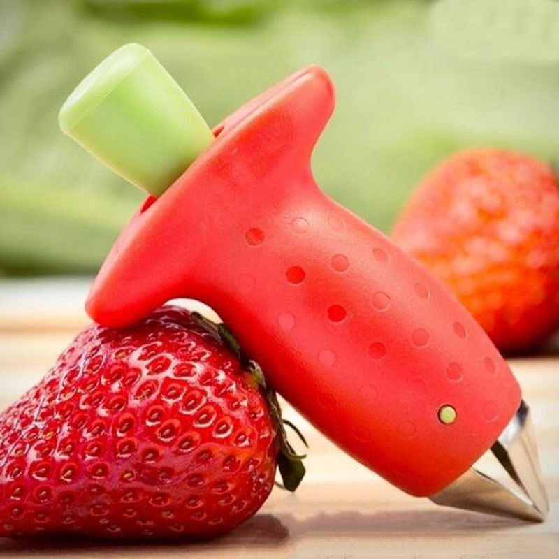 Rode Aardbei Slicer Cutter Fruit Pedicle Tomaat Aardbei Corer Huller Leaf Stem Remover Keuken Fruit Tool Clear Core