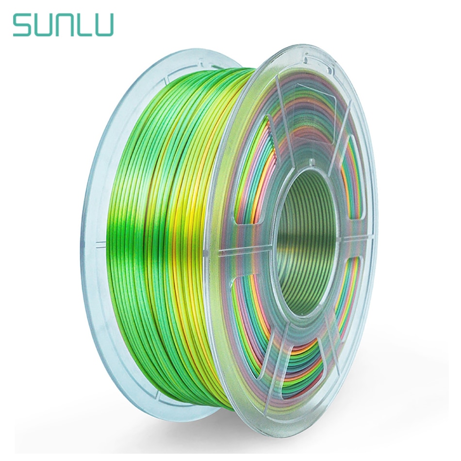 SUNLU 1.75 ipek PLA Filament 3D yazıcı ipek doku plastik PLA 3D Filament gökkuşağı 3d baskı malzemeleri