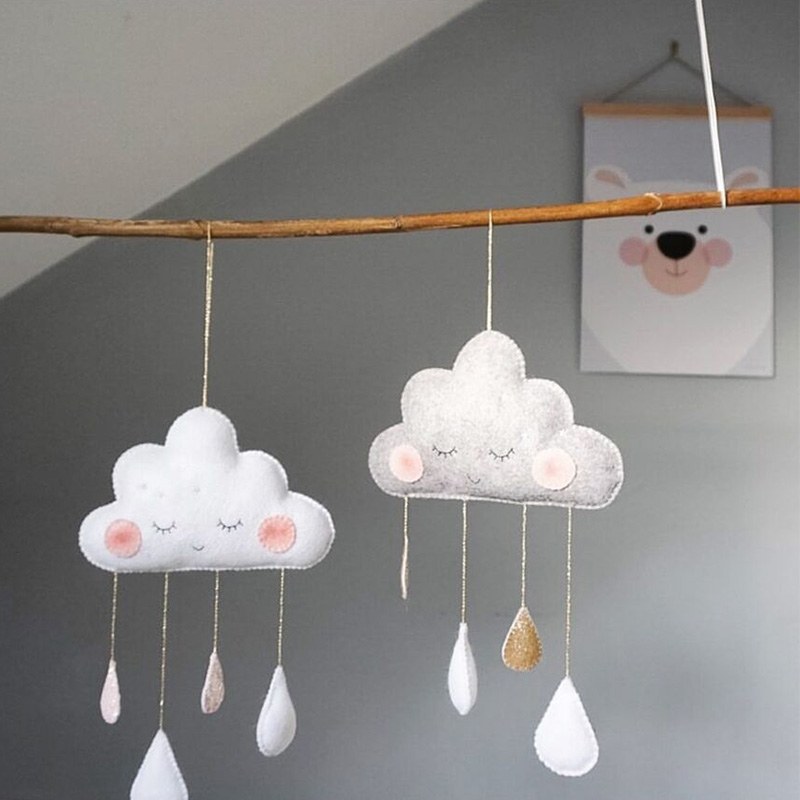 Gør-det-selv babyseng ornamenter campanula vedhæng børnelegetøj sky luftballon filt vindklokke væghængende dekorationspude til ven