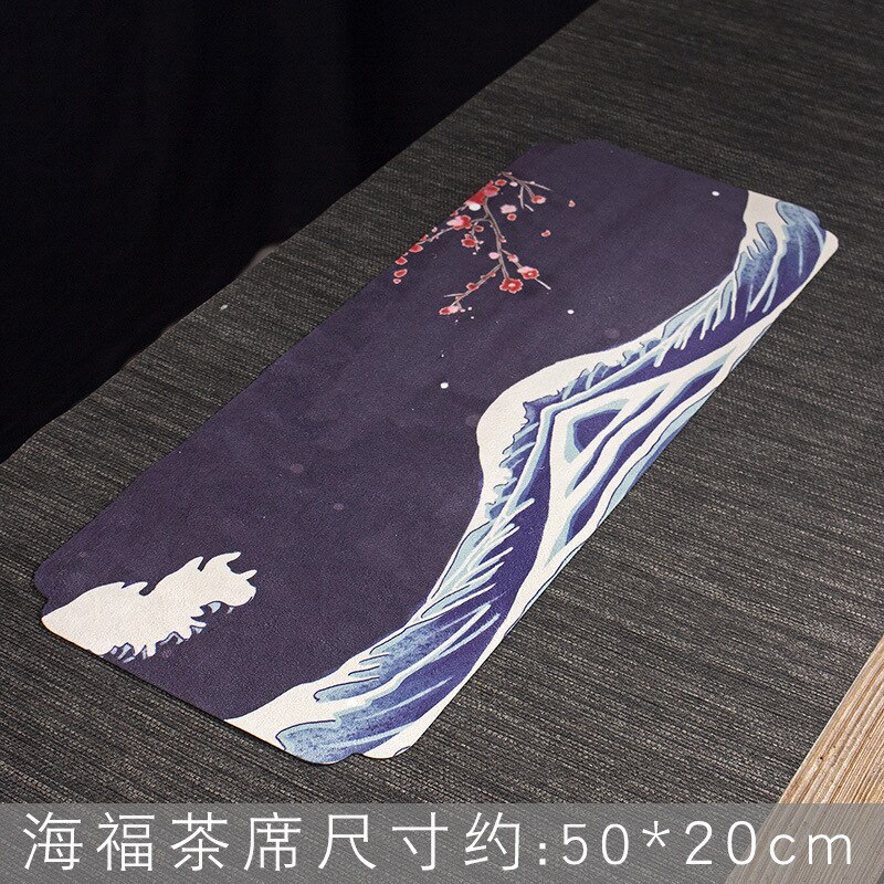 Torchon peint, torchon à thé, nappe de table, tapis de thé absorbant, théière, pièces de rechange pour cérémonie du thé Zen: C