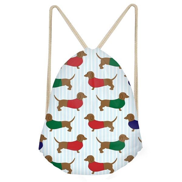 INSTANTARTS Drôle Chien Teckel Imprimé Cordons Sacs pour Adolescents Filles décontracté Softback Sac Sacs Grande Étudiants Sacs À Dos: 2