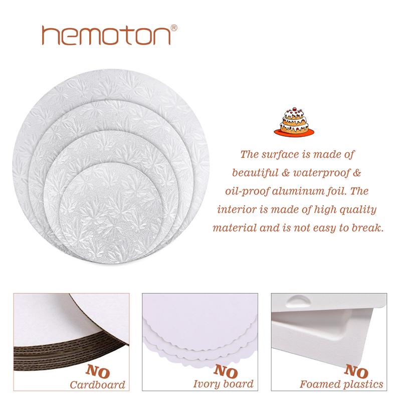 Hemoton 4 Pcs Cake Boards Delicate Reliëf Praktische Ronde Taart Lade Taart Cirkels Serveren Basis Voor Transforming Decorating