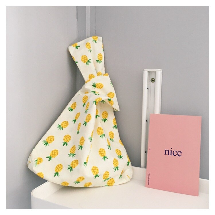 Bloemen Meisjes Japanse Stijl Pols Zak Draagbare Wandeling Telefoon Key Coin Bag Enkele Leuke Shopping Tote Polsbandjes Voor Lady