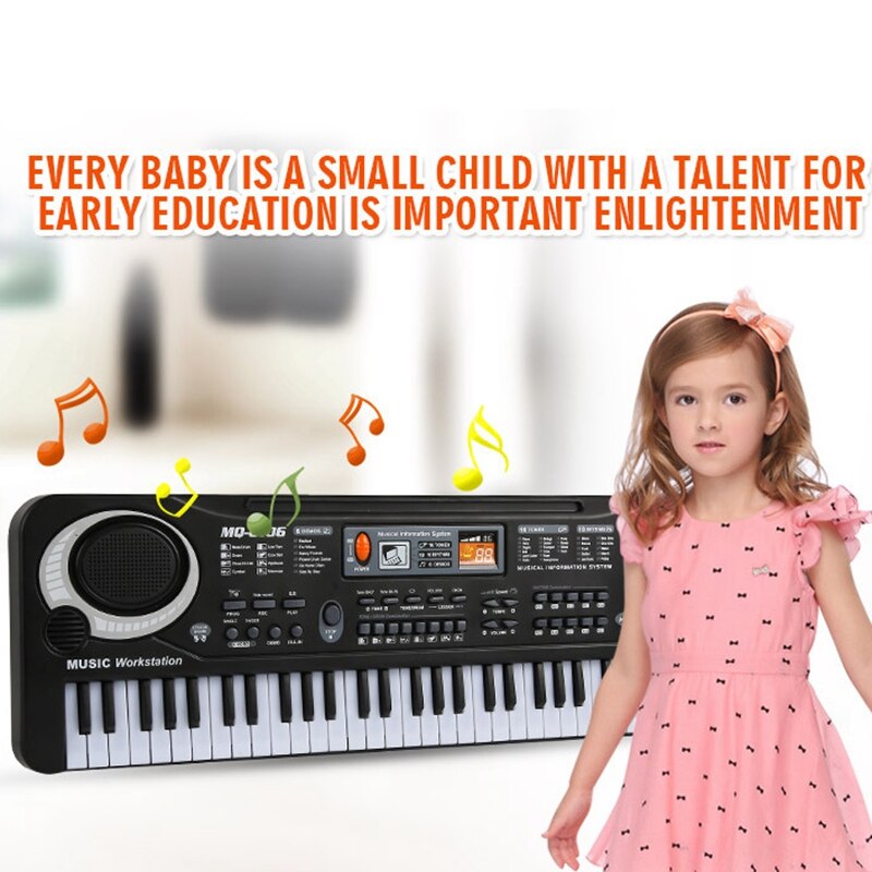 Mini piano électronique multifonctionnel avec microphone ABS enfants  portable 37 touches Musique numérique Electone Clavier