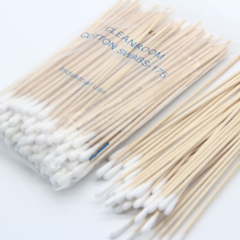 200Pcs 15CM Long Wooden Handle Cotton Swab Single-Head Q-Tips Ear Nose Cleaning Sterile Sticks Makeup Applicator Remove Tool