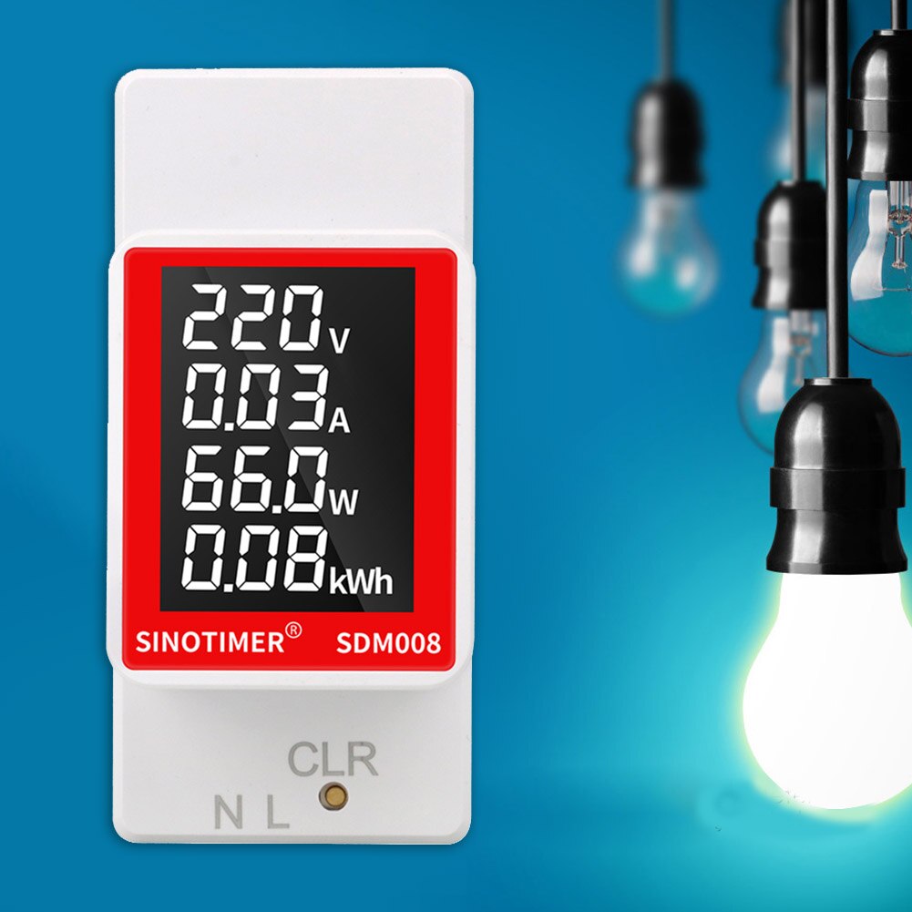 LCD Digital Display Wattmeter 50V-300V kWh Meter Power Energy Voltmeter Ammeter Reset Power Consumption Wattmeter Monitor Meter