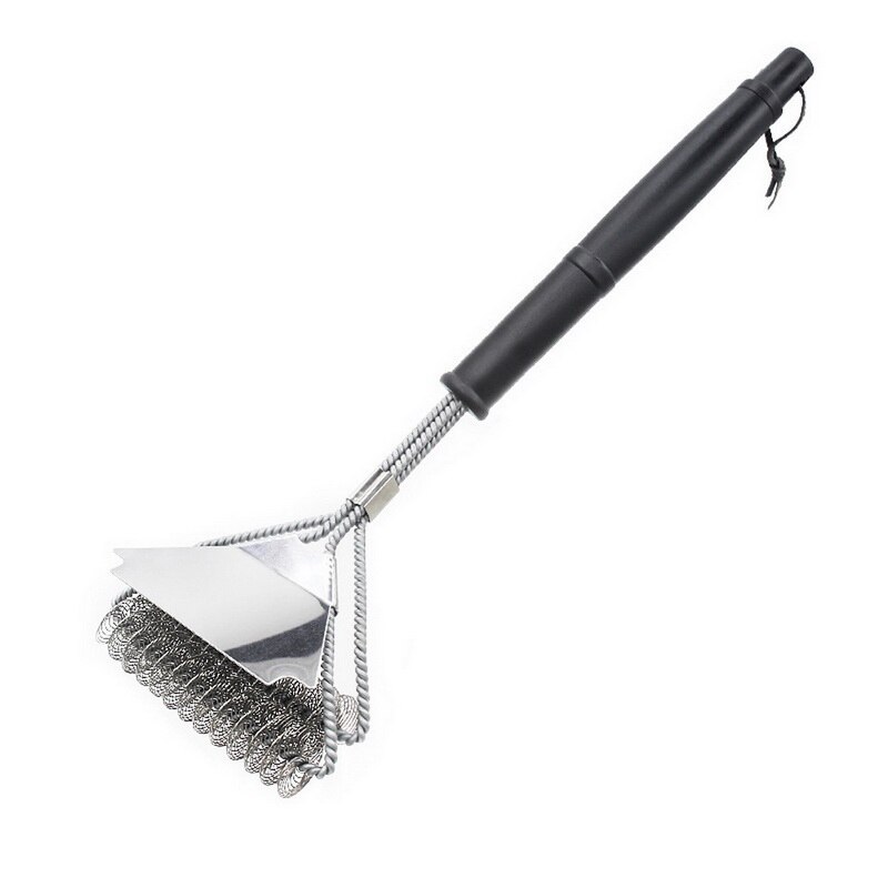 Grill Brush And Scraper BBQ Cleaner Stainless Steel Wire Bristles With Long Handle Tools For Grill Barbecue Cleaning Accessories: With scraper brush
