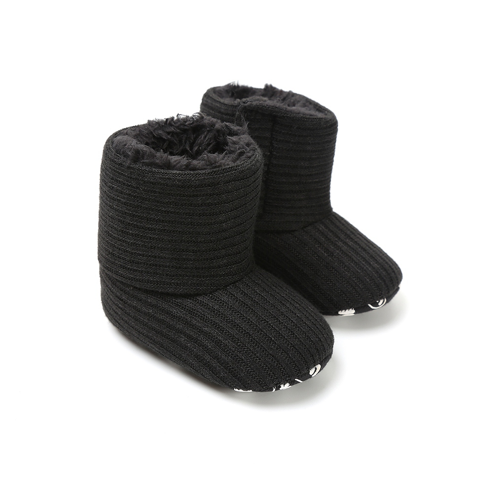 Inverno botas de neve de malha bebê menino menina sola macia sólido primeiro walker pelúcia forrado sapatos de lã 0-18m: B / 1-S